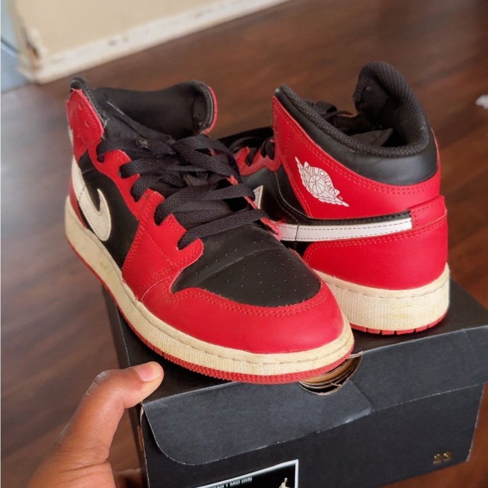 Red and Black Sneakers with White Accents